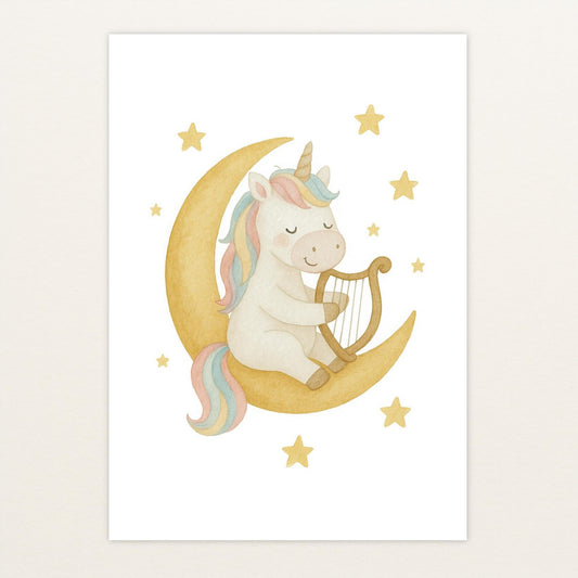 Luni das Einhorn - Motiv: "Mond" Poster von tinylearner