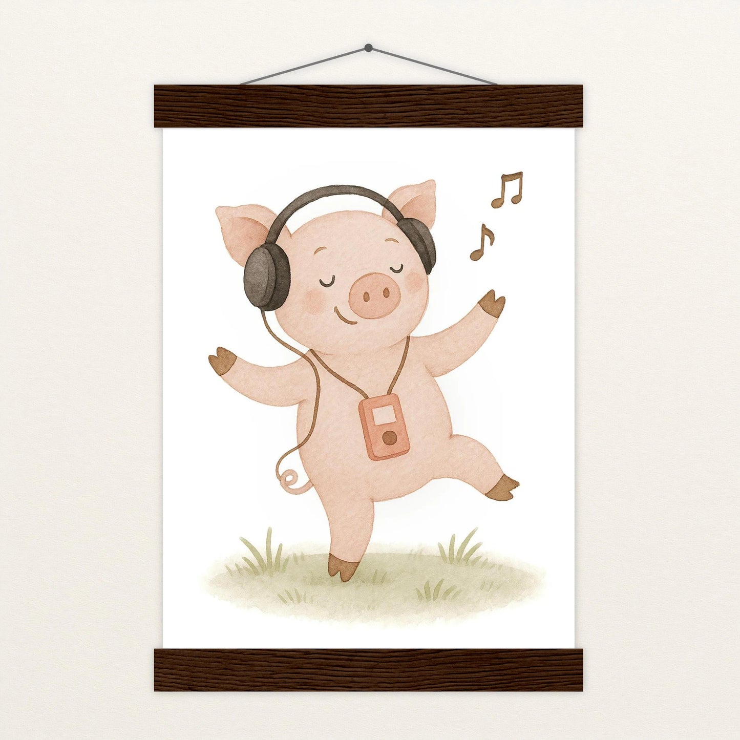 Susi das Schwein - Motiv: "Musik" Poster mit Leisten von tinylearner
