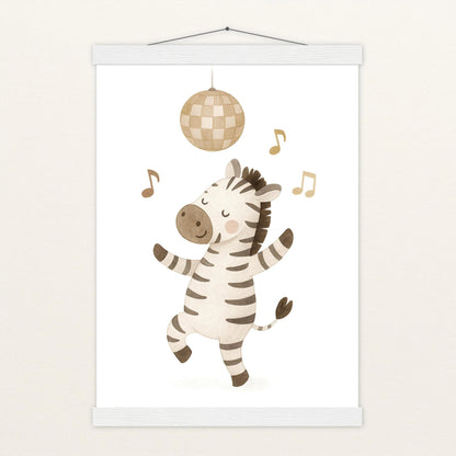 Zinni das Zebra - Motiv: "Tanzen" Poster mit Leisten von tinylearner