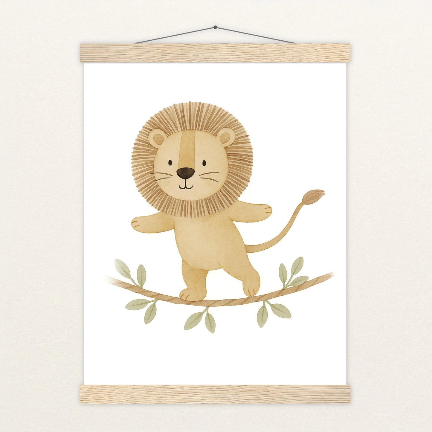 Leo der Löwe - Motiv: "Seiltanz" Poster mit Leisten von tinylearner