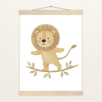 Leo der Löwe - Motiv: "Seiltanz" Poster mit Leisten von tinylearner