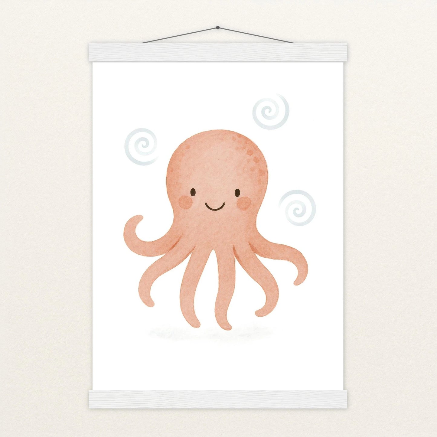 Tilli der Tintenfisch Poster mit Leisten von tinylearner