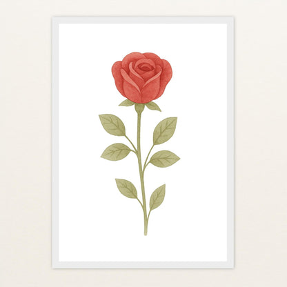 Rose Poster mit Holzrahmen von tinylearner