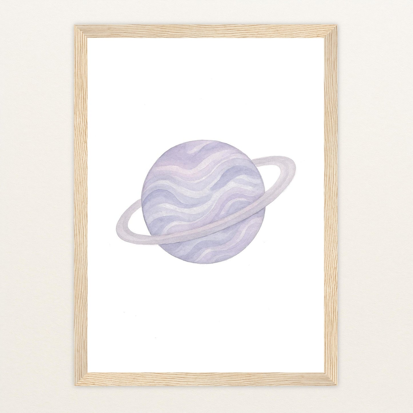 Planet Poster mit Holzrahmen von tinylearner