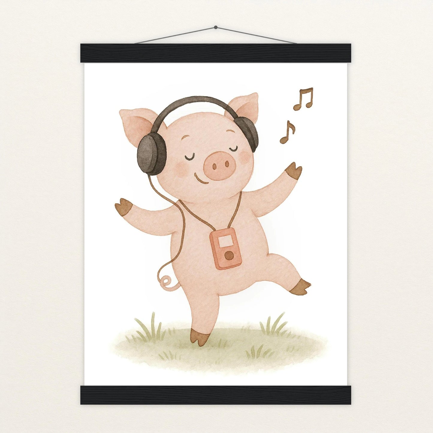 Susi das Schwein - Motiv: "Musik" Poster mit Leisten von tinylearner
