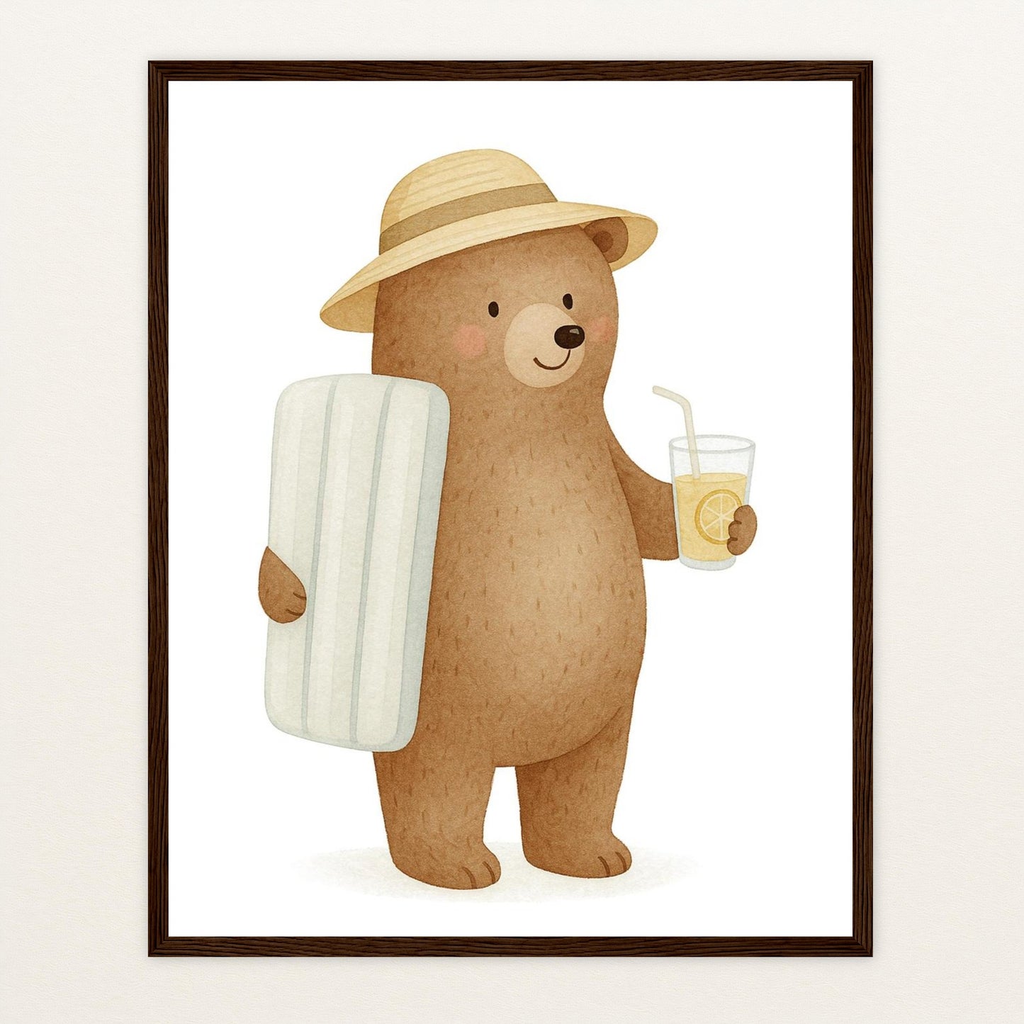 Balu der Bär - Motiv: "Strandtag" Poster mit Holzrahmen von tinylearner