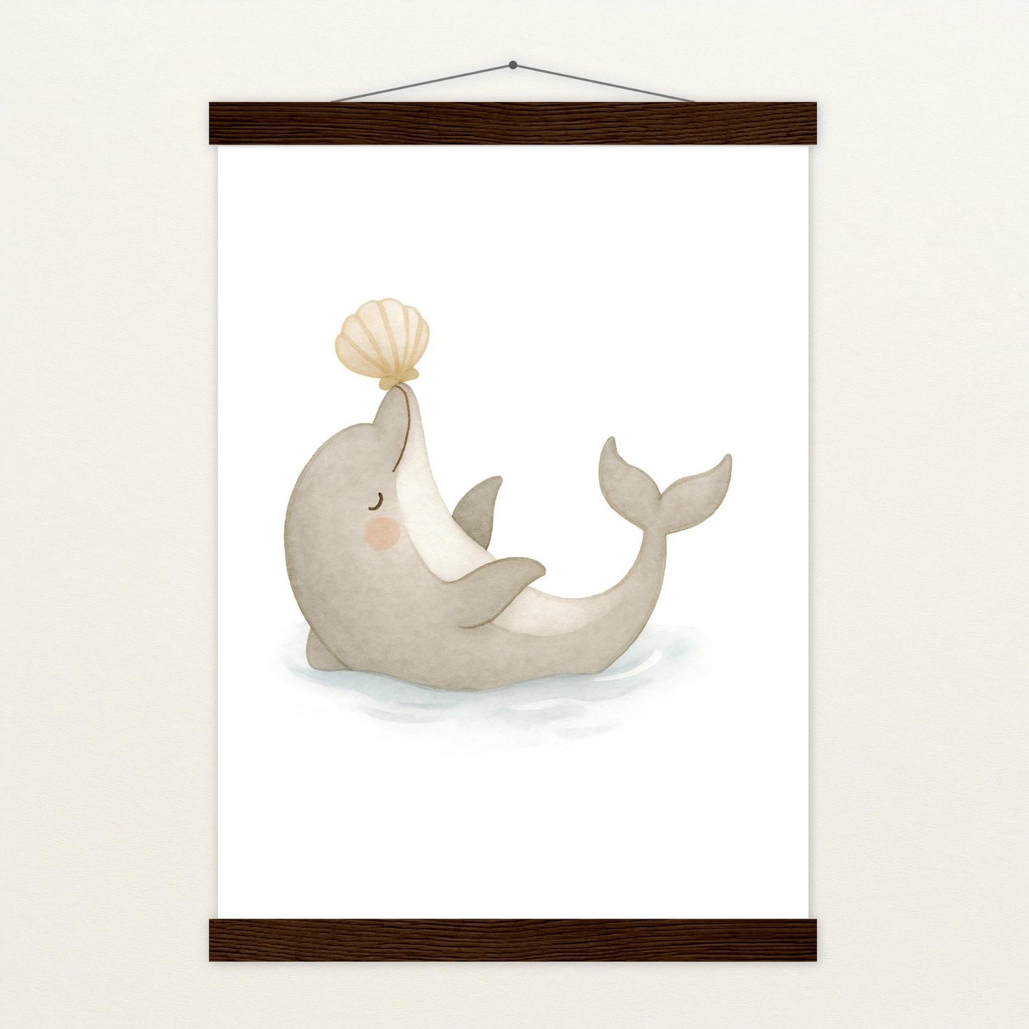 Dora der Delfin - Motiv: "Muschel" Poster mit Leisten von tinylearner