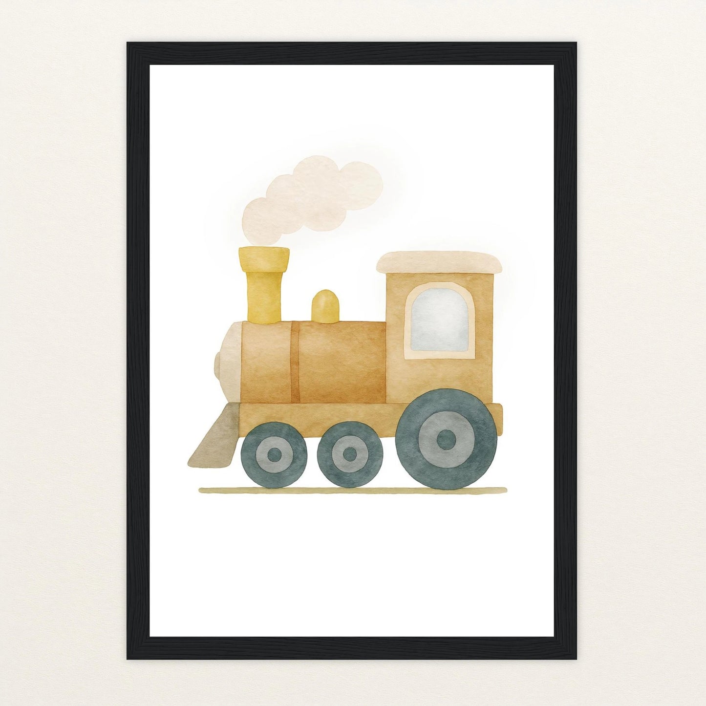 Lokomotive Poster mit Holzrahmen von tinylearner