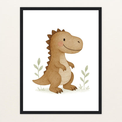 Dinosaurier T-Rex Poster mit Holzrahmen von tinylearner
