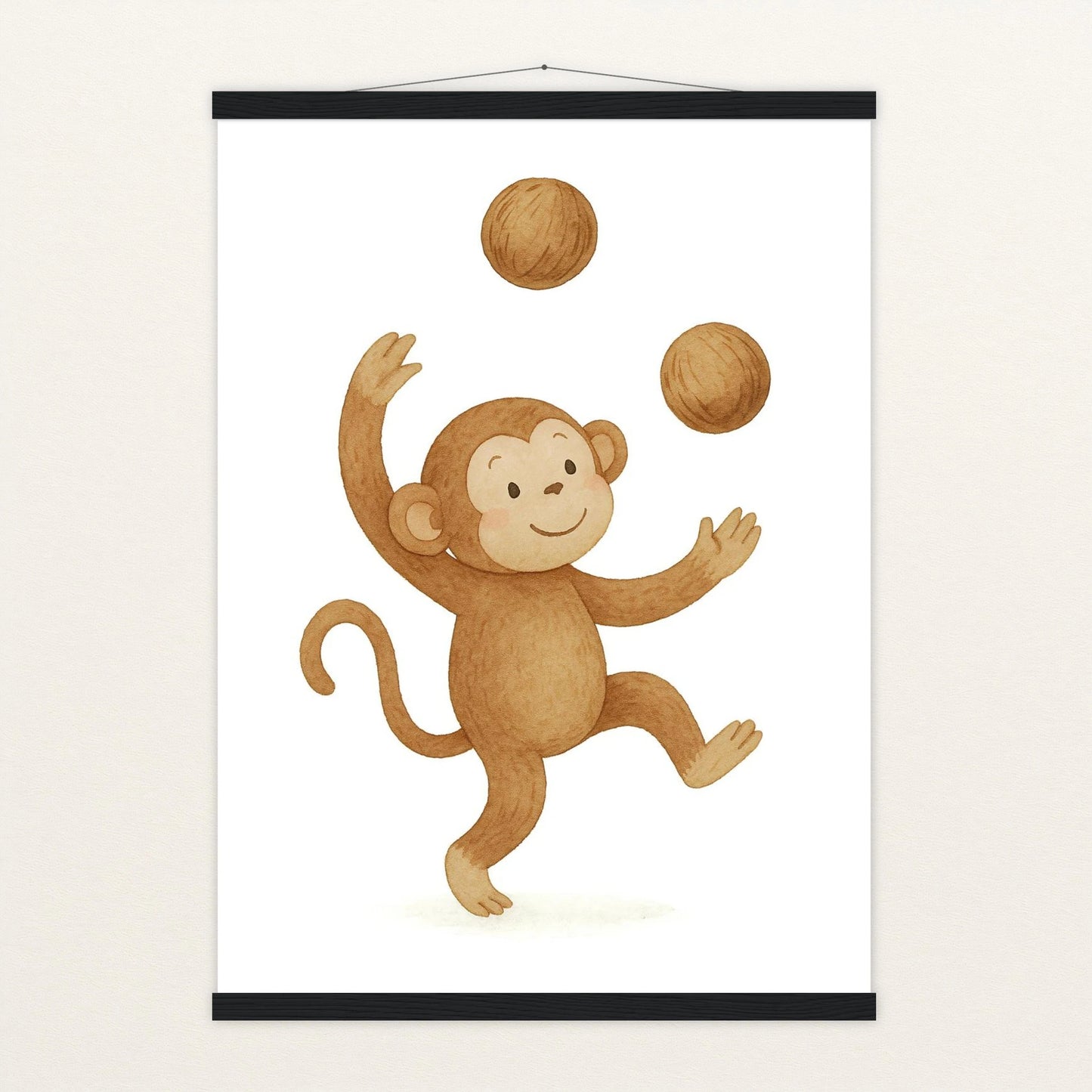 Aki der Affe - Motiv: "Kokosnuss" Poster mit Leisten von tinylearner