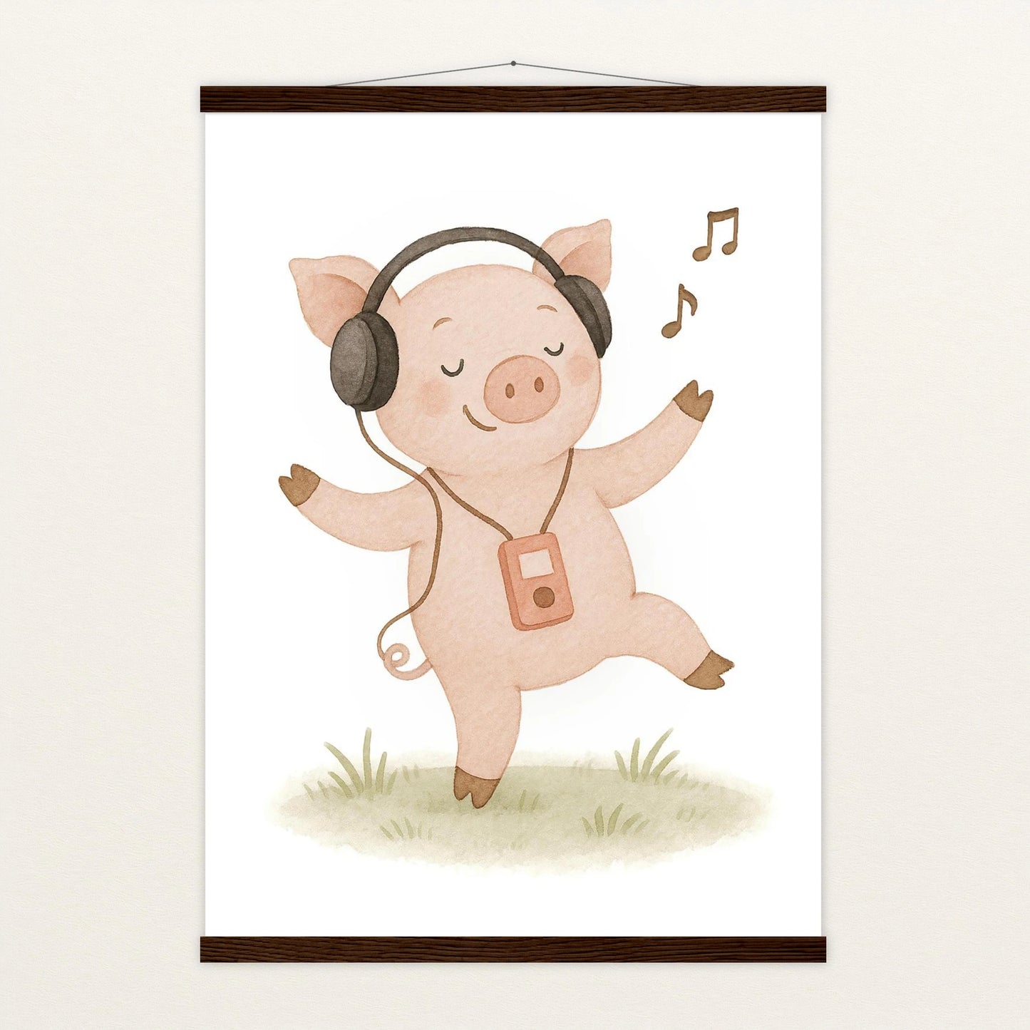Susi das Schwein - Motiv: "Musik" Poster mit Leisten von tinylearner