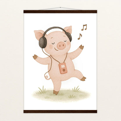 Susi das Schwein - Motiv: "Musik" Poster mit Leisten von tinylearner