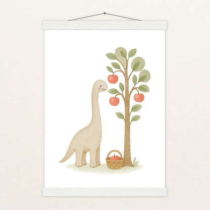Dinosaurier Brachiosaurus - Motiv: "Apfelbaum" Poster mit Leisten von tinylearner