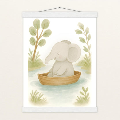 Emil der Elefant - Motiv: "Boot" Poster mit Leisten von tinylearner