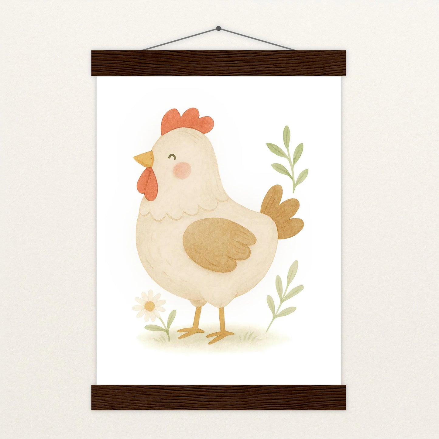 Hanni das Huhn Poster mit Leisten von tinylearner
