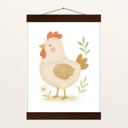 Hanni das Huhn Poster mit Leisten von tinylearner