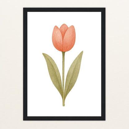 Tulpe Poster mit Holzrahmen von tinylearner