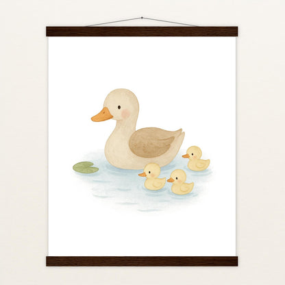 Gusi die Gans - Motiv: "Teich" Poster mit Leisten von tinylearner