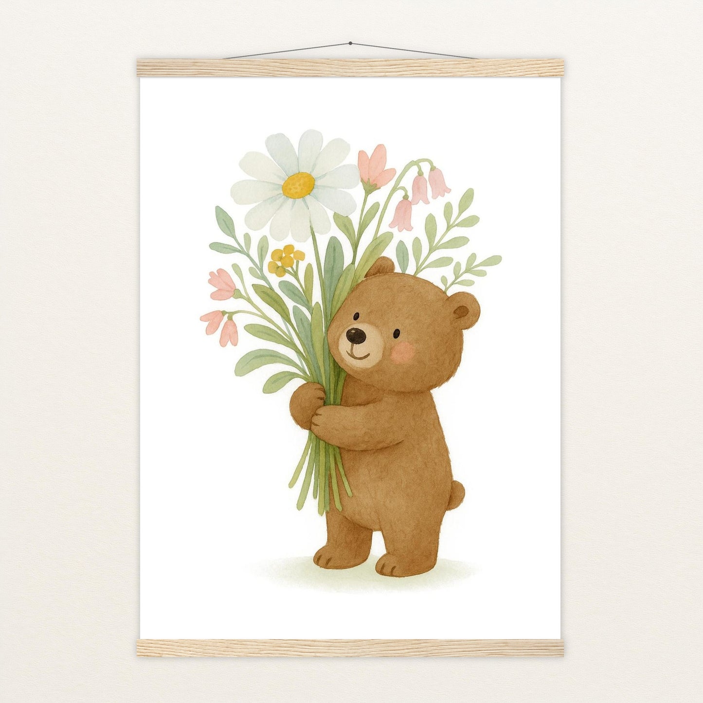 Balu der Bär - Motiv: "Blumenstrauß" Poster mit Leisten von tinylearner