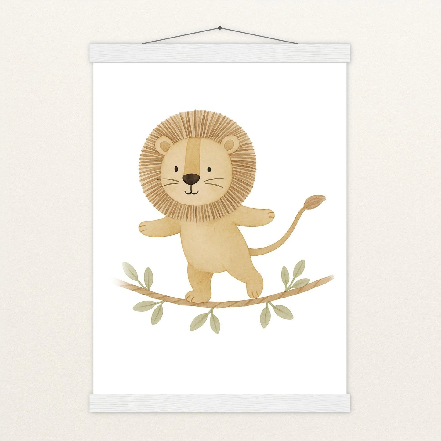 Leo der Löwe - Motiv: "Seiltanz" Poster mit Leisten von tinylearner