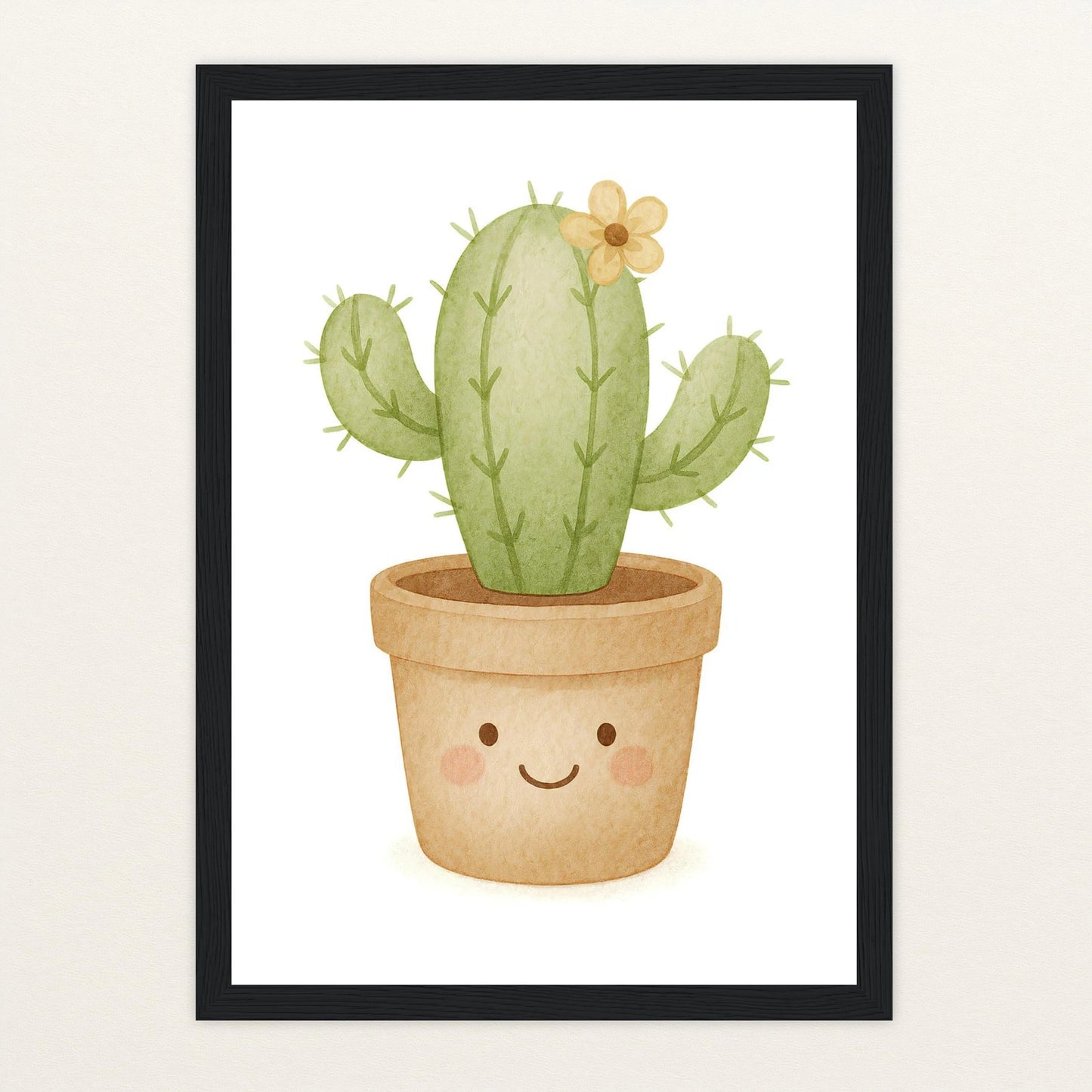 Kaktus Poster mit Holzrahmen von tinylearner