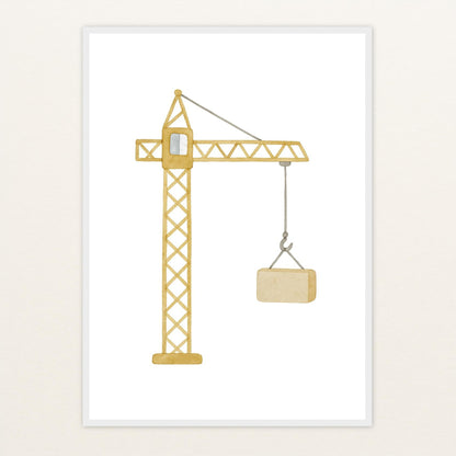 Kran Poster mit Holzrahmen von tinylearner