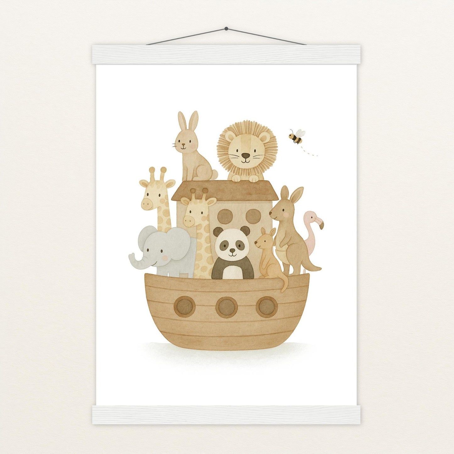 Tierfreunde - Motiv: "Arche Noah" Poster mit Leisten von tinylearner