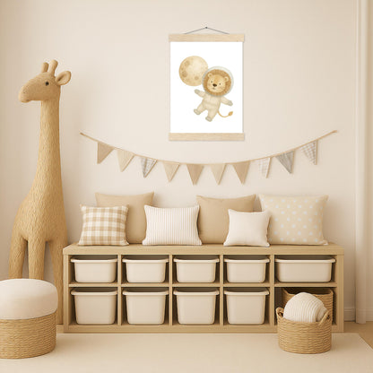 Leo der Löwe - Motiv: "Astronaut" Poster mit Leisten von tinylearner