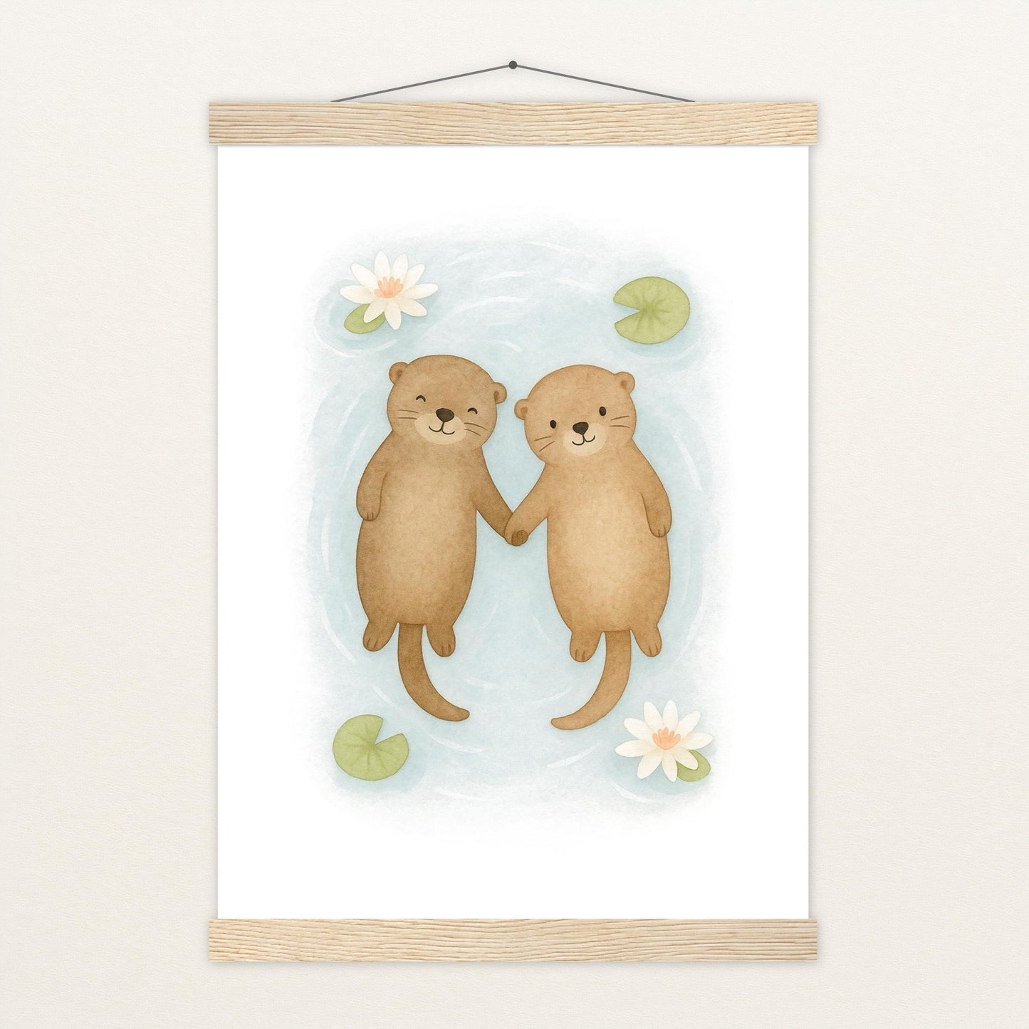 Otti der Otter Poster mit Leisten von tinylearner