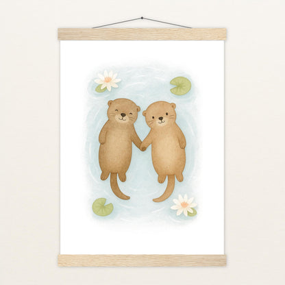 Otti der Otter Poster mit Leisten von tinylearner