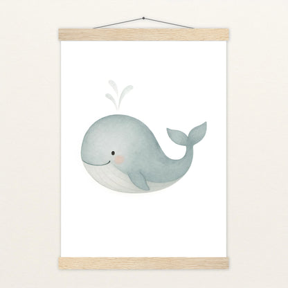 Willi der Wal Poster mit Leisten von tinylearner