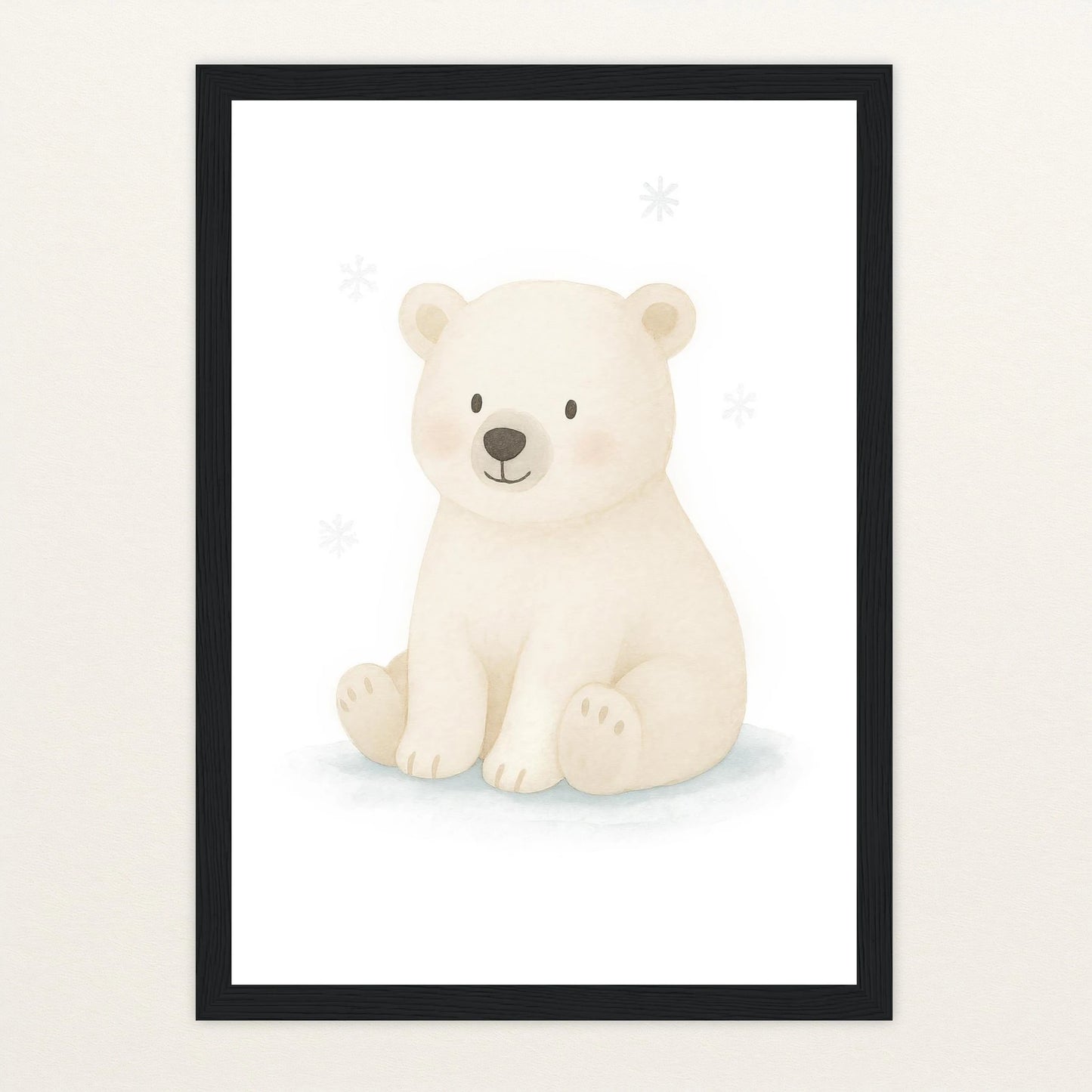 Pummel der Polarbär Poster mit Holzrahmen von tinylearner