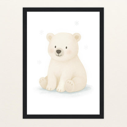 Pummel der Polarbär Poster mit Holzrahmen von tinylearner