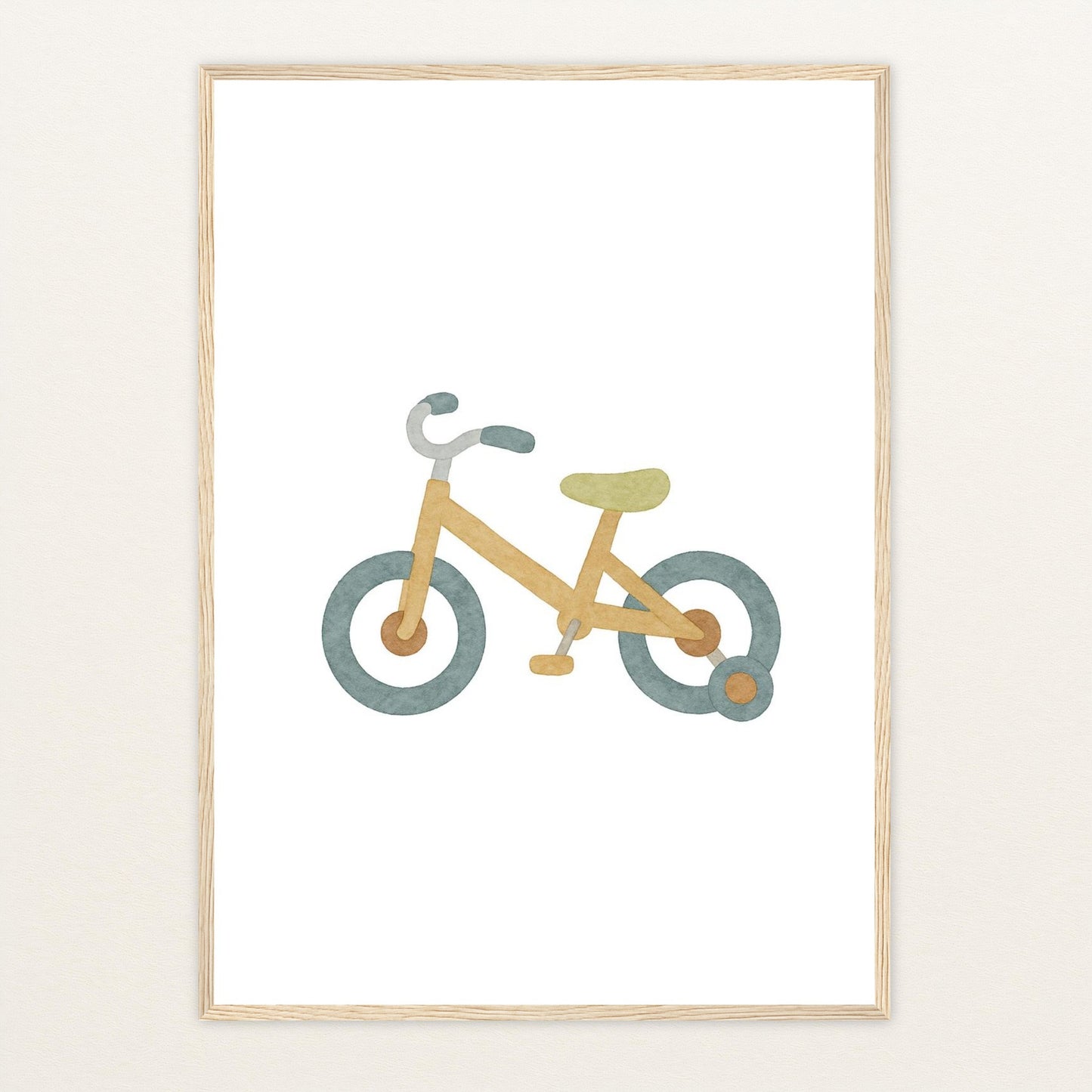 Fahrrad Poster mit Holzrahmen von tinylearner
