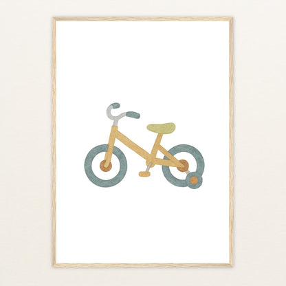 Fahrrad Poster mit Holzrahmen von tinylearner