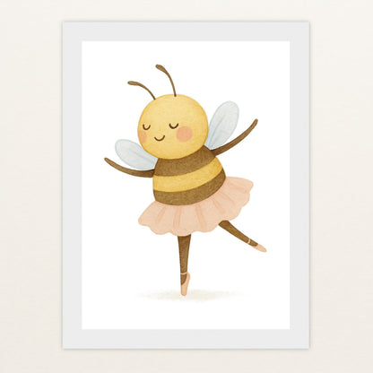 Bibi die Biene - Motiv: "Ballett" Poster mit Holzrahmen von tinylearner