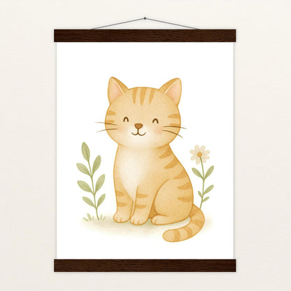 Kira die Katze Poster mit Leisten von tinylearner