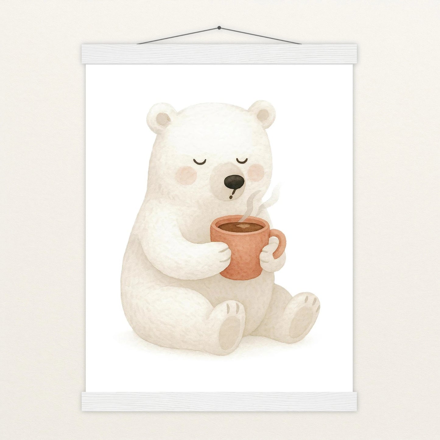 Pummel der Polarbär - Motiv: "Kakao" Poster mit Leisten von tinylearner