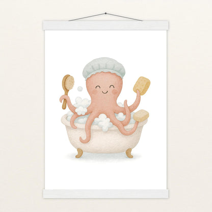 Tilli der Tintenfisch - Motiv: "Baden" Poster mit Leisten von tinylearner