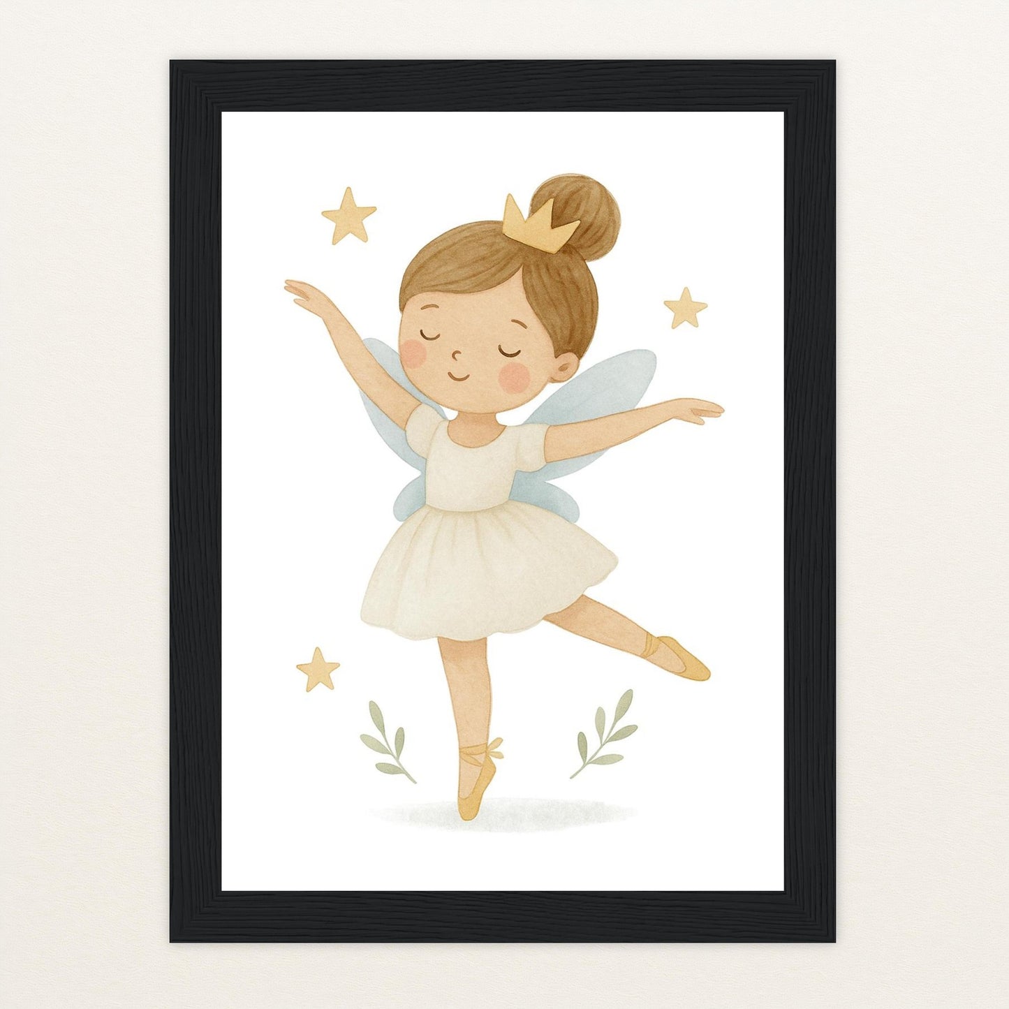 Fina die Fee - Motiv: "Ballett" Poster mit Holzrahmen von tinylearner