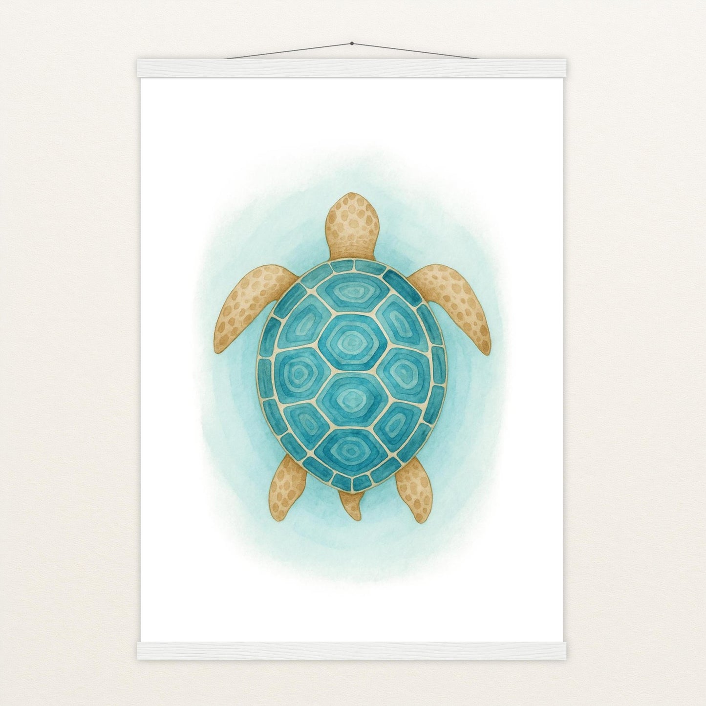 Sora die Schildkröte - Motiv: "Treiben" Poster mit Leisten von tinylearner