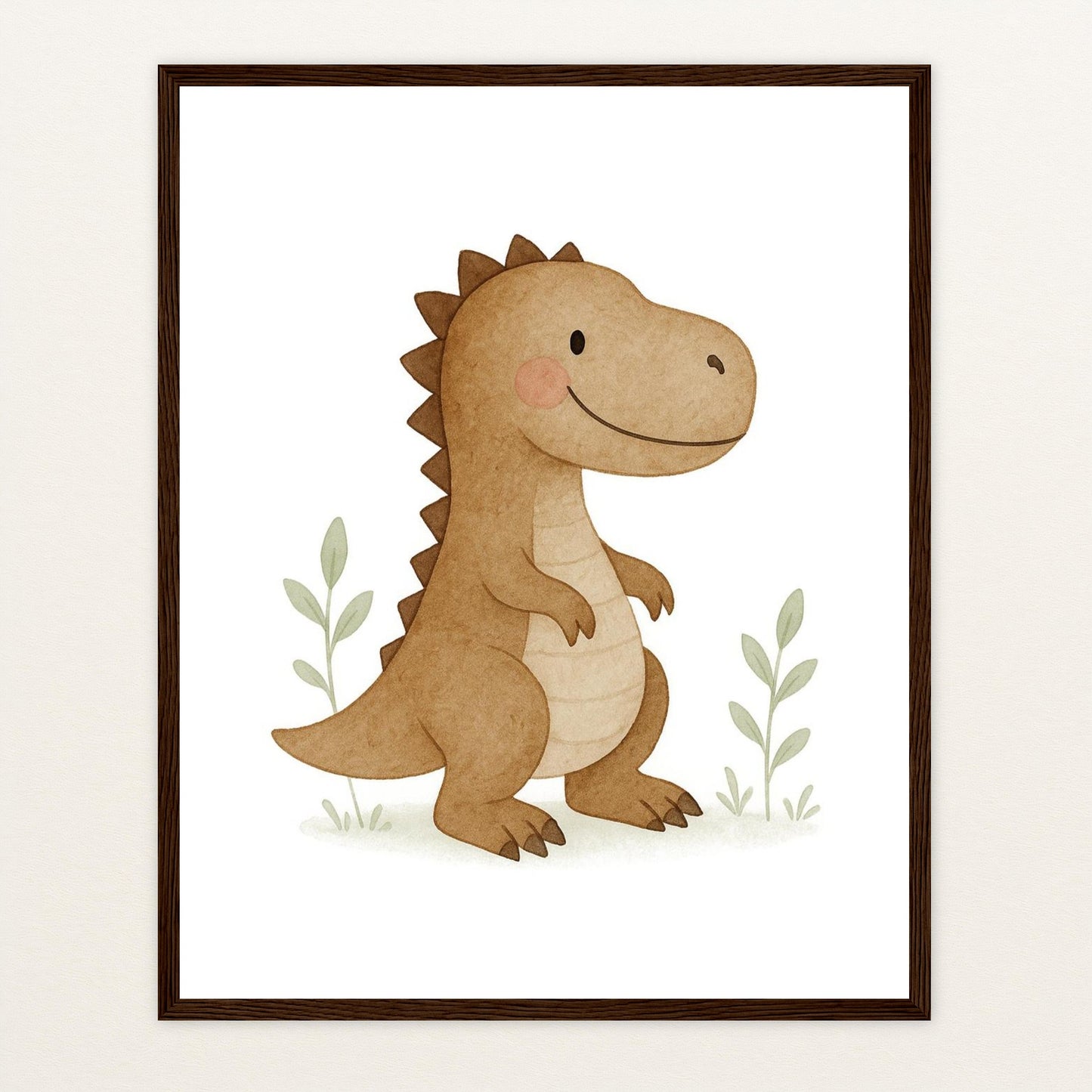 Dinosaurier T-Rex Poster mit Holzrahmen von tinylearner