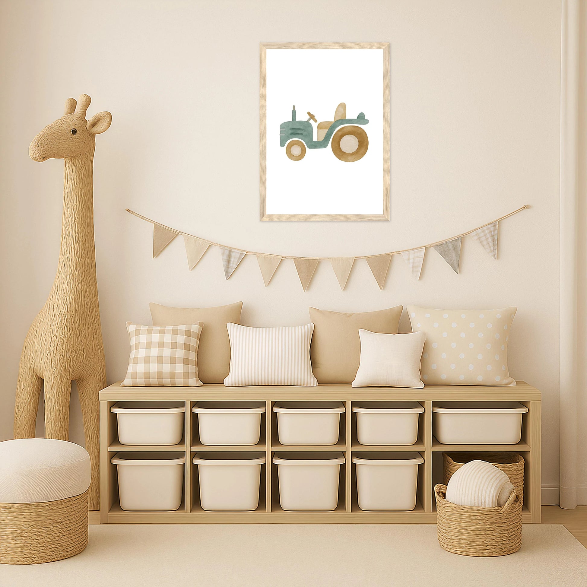 Traktor Poster mit Holzrahmen von tinylearner