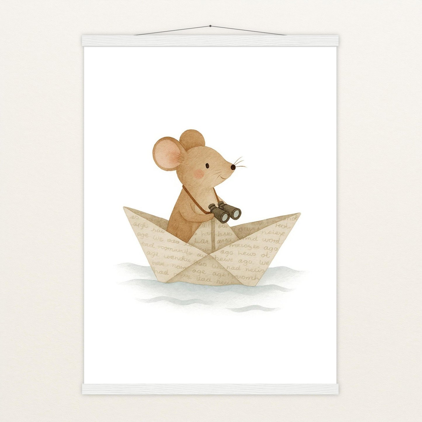 Mimi die Maus - Motiv: "Papierschiff" Poster mit Leisten von tinylearner