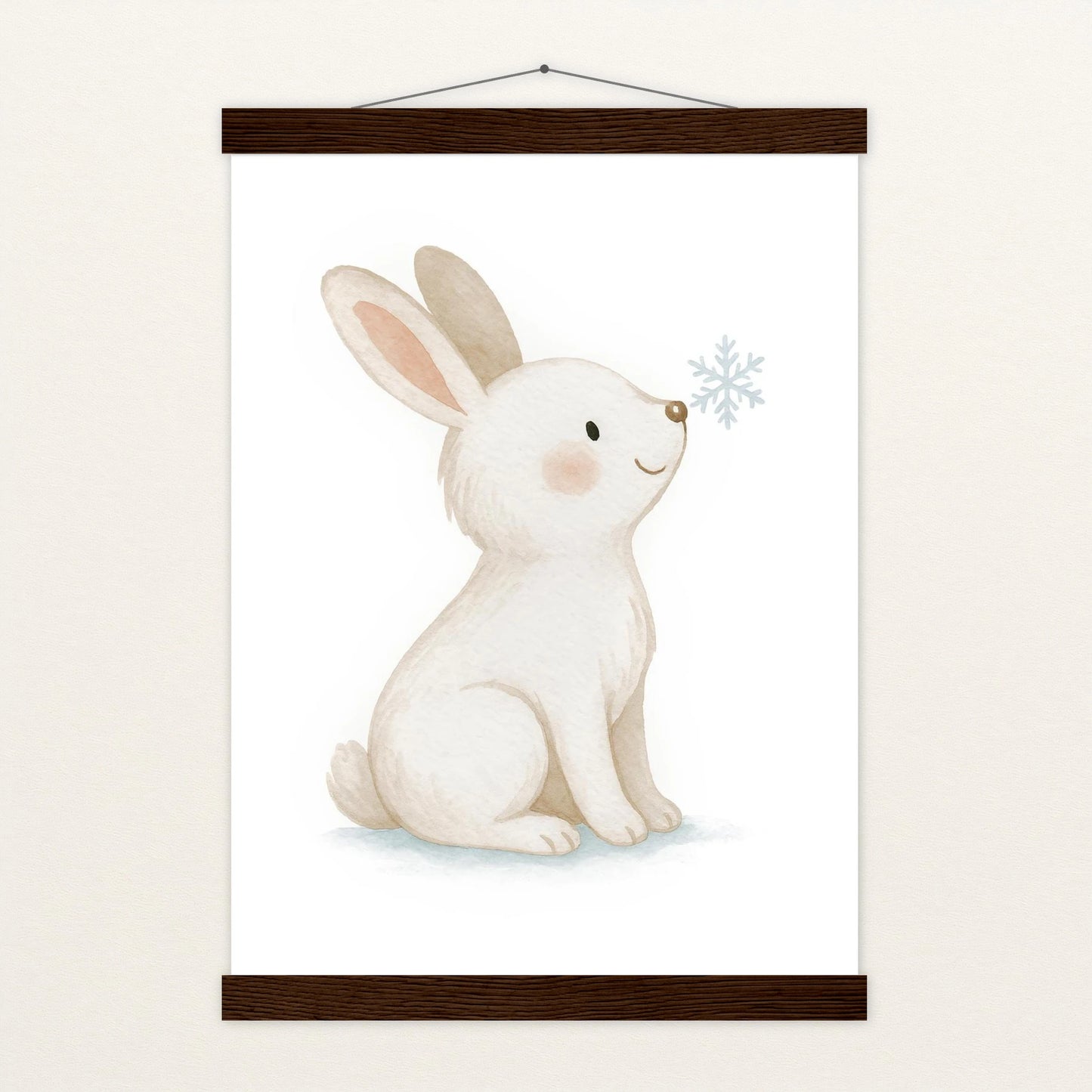 Sina der Schneehase Poster mit Leisten von tinylearner