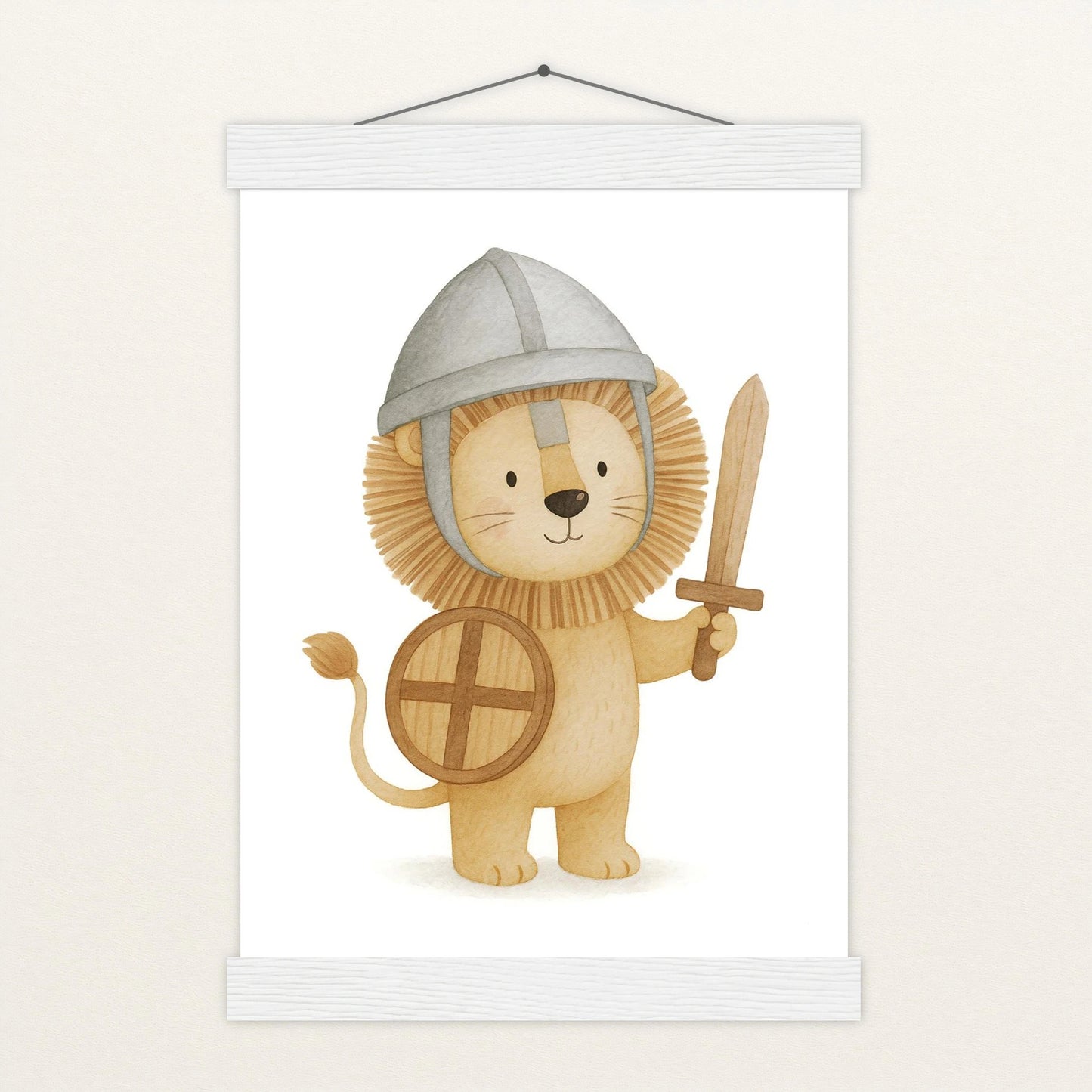 Leo der Löwe - Motiv: "Ritter" Poster mit Leisten von tinylearner