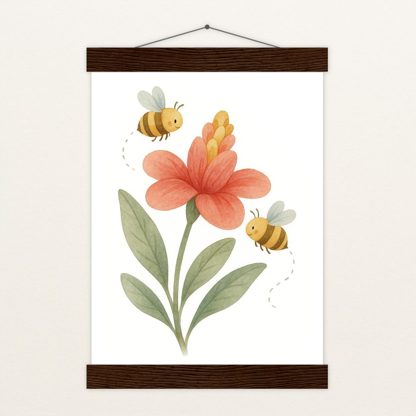 Bibi die Biene - Motiv: "Blume" Poster mit Leisten von tinylearner