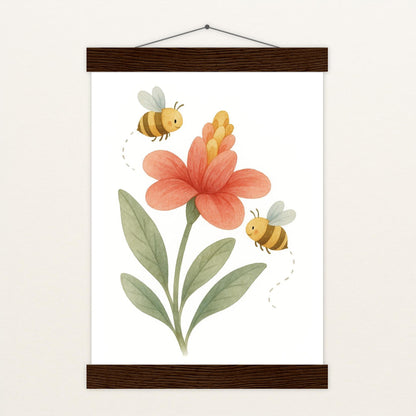 Bibi die Biene - Motiv: "Blume" Poster mit Leisten von tinylearner