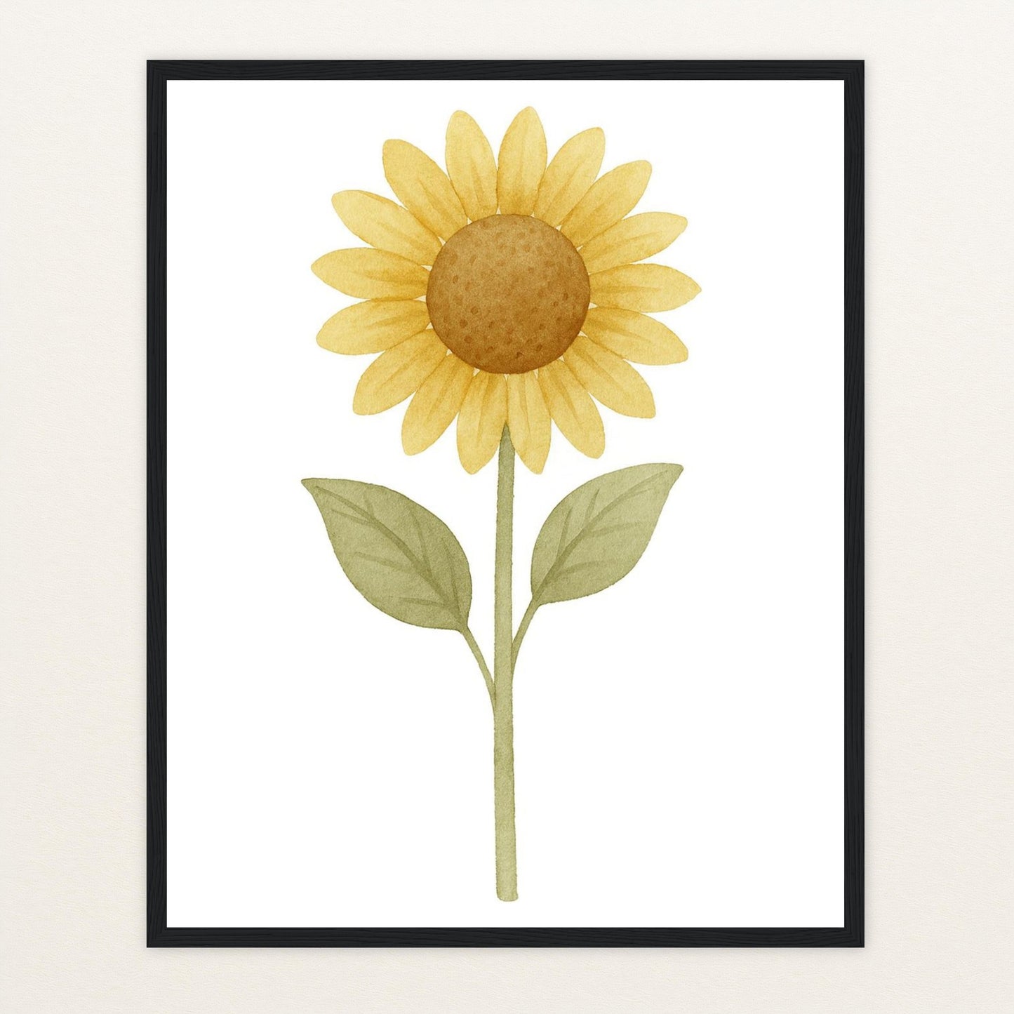 Sonnenblume Poster mit Holzrahmen von tinylearner