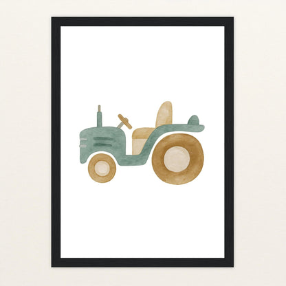 Traktor Poster mit Holzrahmen von tinylearner